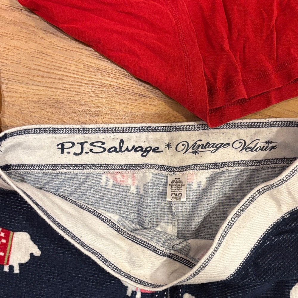 P.J. Salvage Pajama Pants with Red Top - Picture 2 of 5